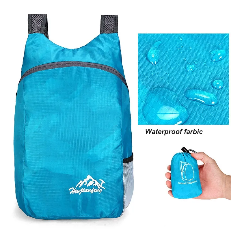 Foldable 15L Waterproof Travel Backpack, Men Women Hiking Backpack, Female Sport Bags, Outdoor