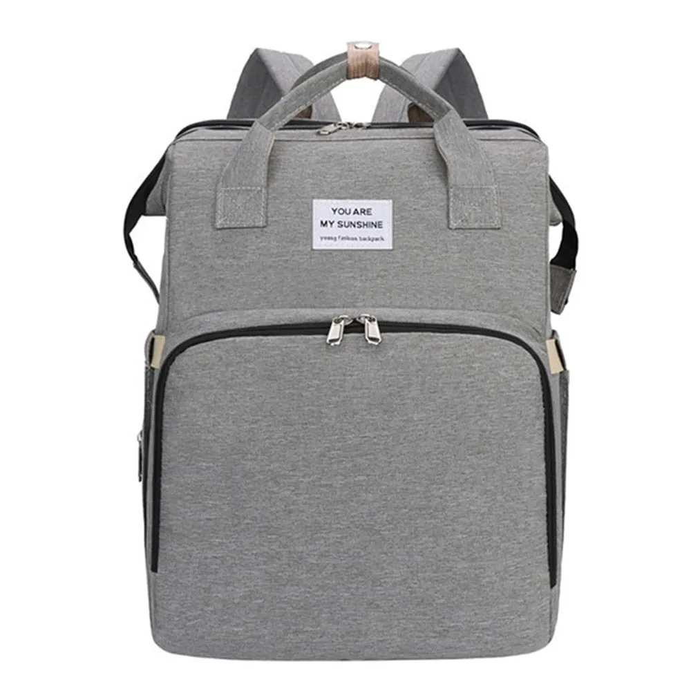 Foldable Mommy Backpack with Bed Diaper Bag Multifunctional Baby Crib Backpack Nappy Mummy Bag