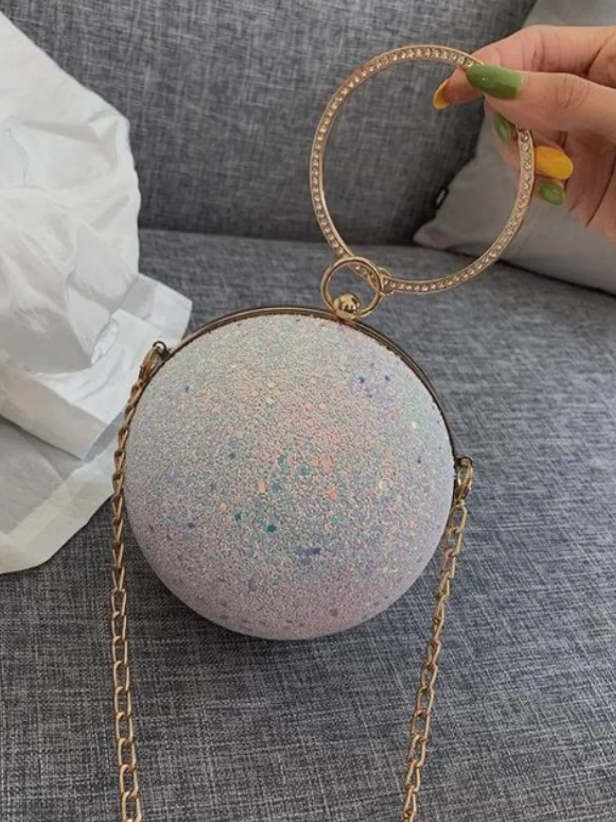 For The Trendsetters Crystal-Embellished Sphere Clutch