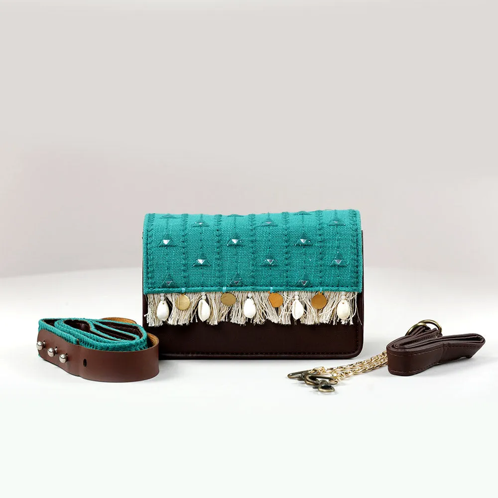 Forest Green Boho Affair Sling and waist Bag