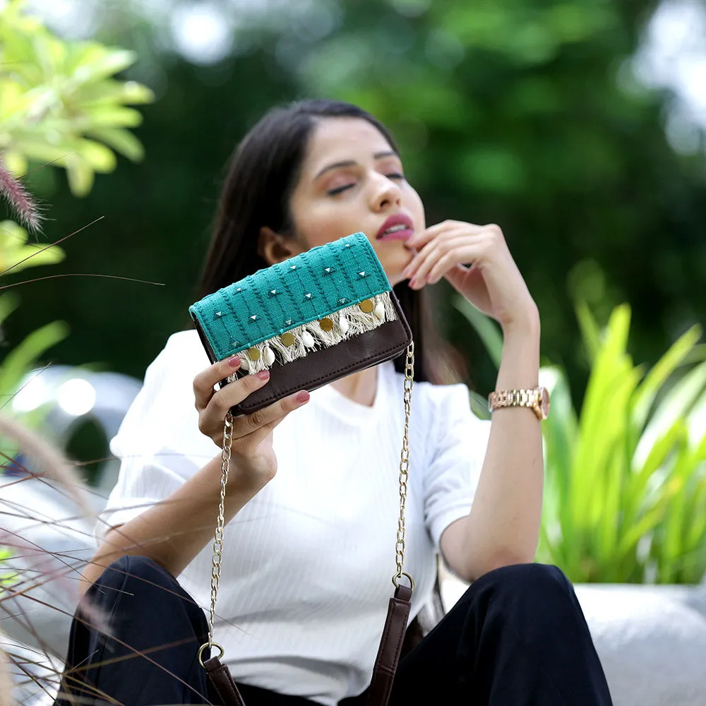 Forest Green Boho Affair Sling and waist Bag