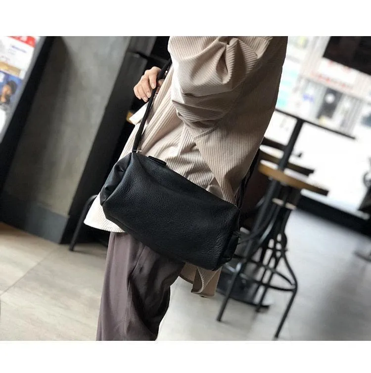 Full Grain Leather Bag, Handcrafted Cowhide Cylinder Bag, Barrel bag, Round Leather Bag, Small Shoulder Bag, Soft Light Casual Bag, Gift