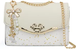 FuninCrea Shoulder Bag for Women, Leather Chain Strap Crossbody Bags Ladies Trendy Large Handbags Womens Purses Sling Bag
