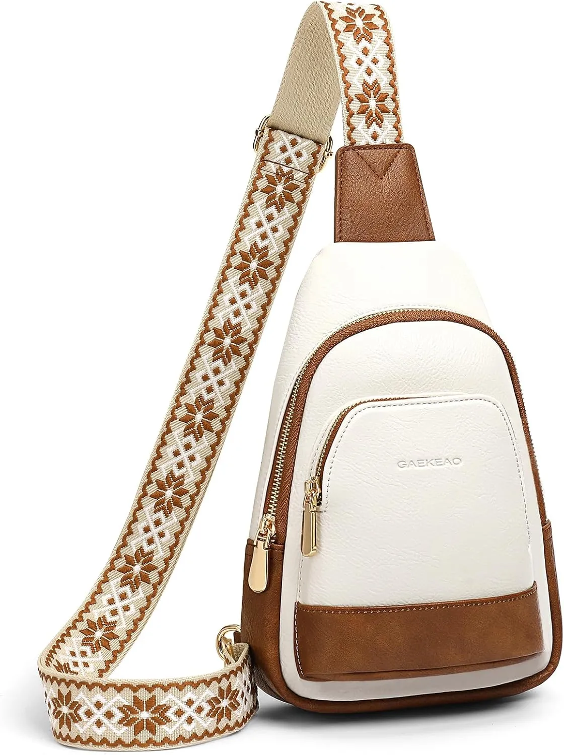 GAEKEAO Small Sling Bag Crossbody Bags for Women Anti Theft Trendy Chest Sling Purses Fanny Packs Vegan Leather Travel Belt