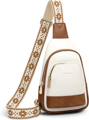 GAEKEAO Small Sling Bag Crossbody Bags for Women Anti Theft Trendy Chest Sling Purses Fanny Packs Vegan Leather Travel Belt