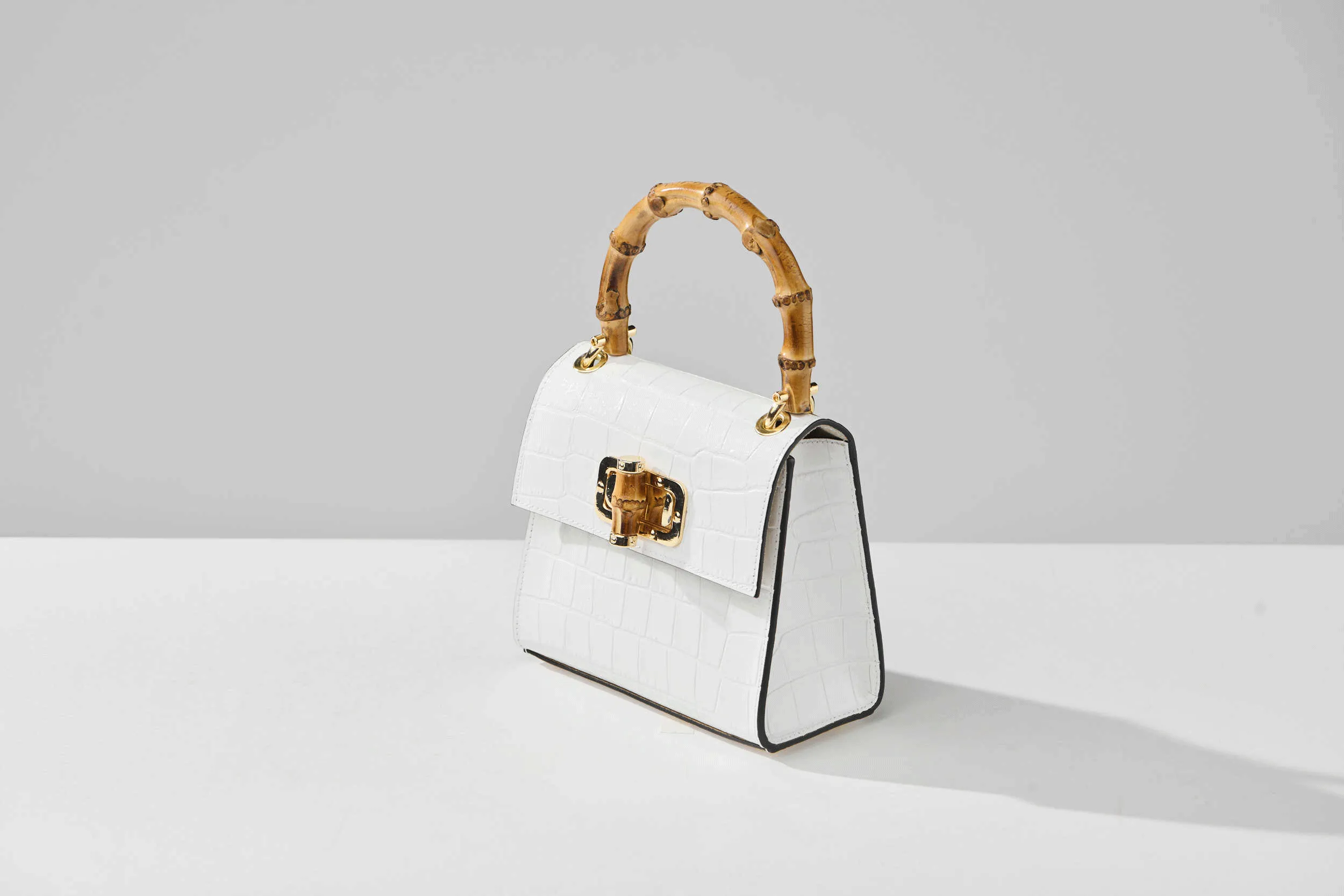Gaia Top Handle Mini Bag Blanco