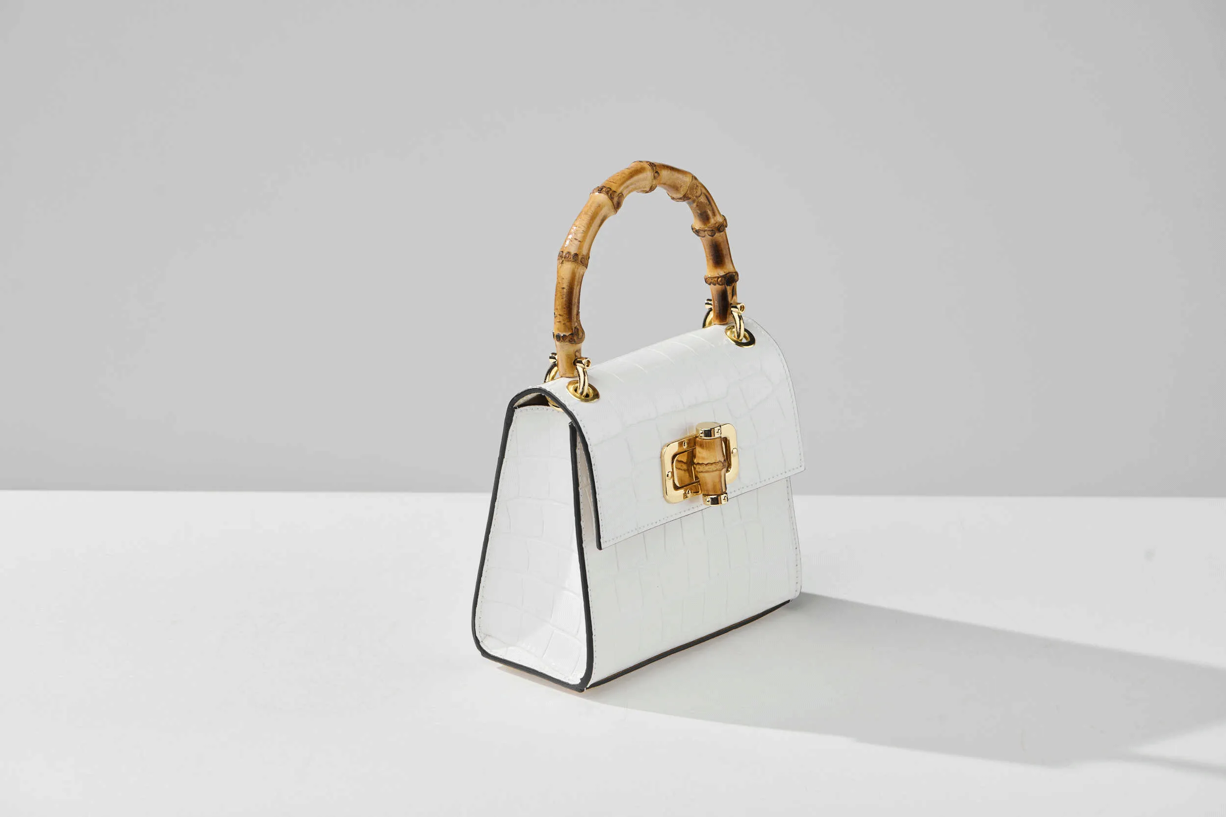 Gaia Top Handle Mini Bag Blanco