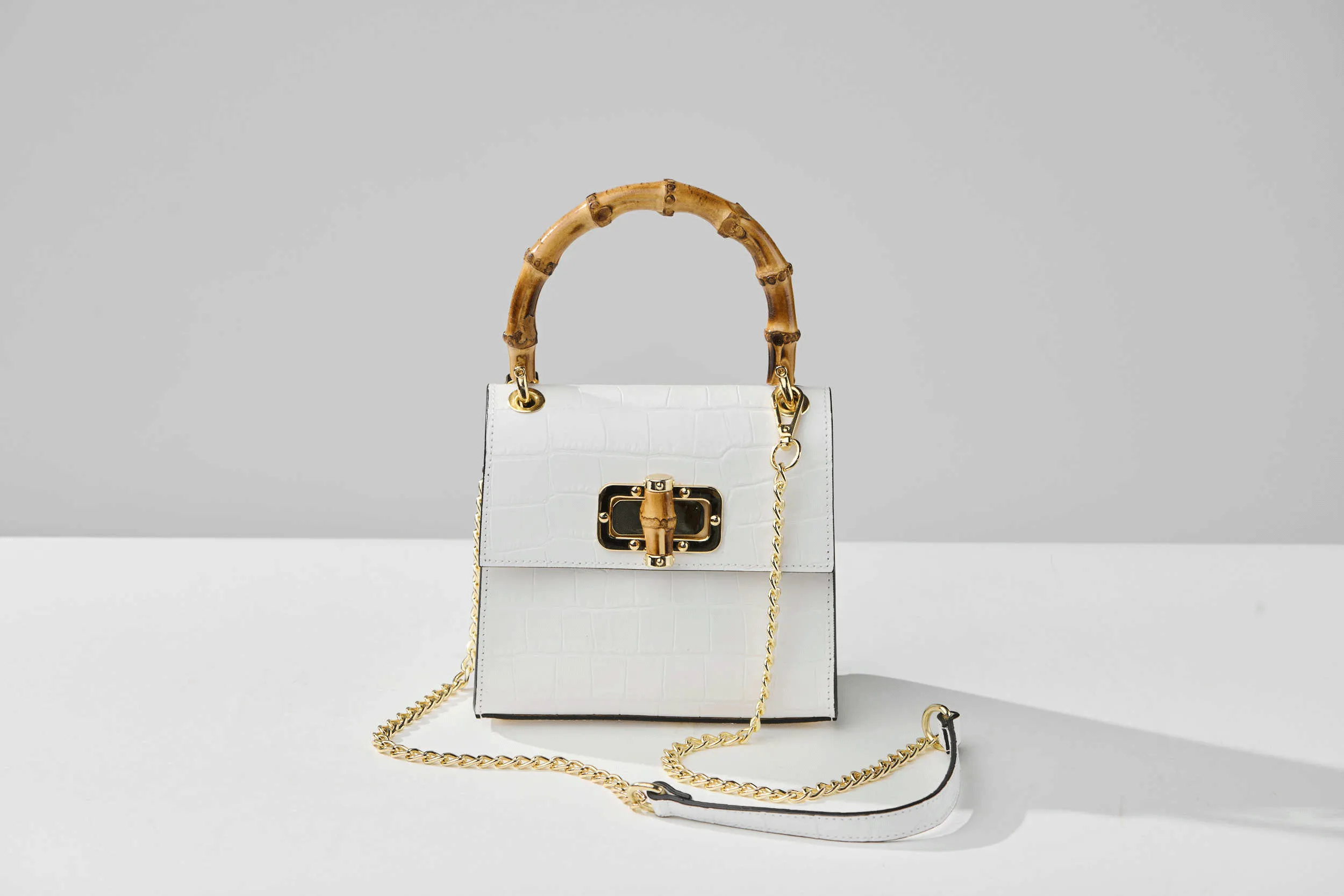 Gaia Top Handle Mini Bag Blanco