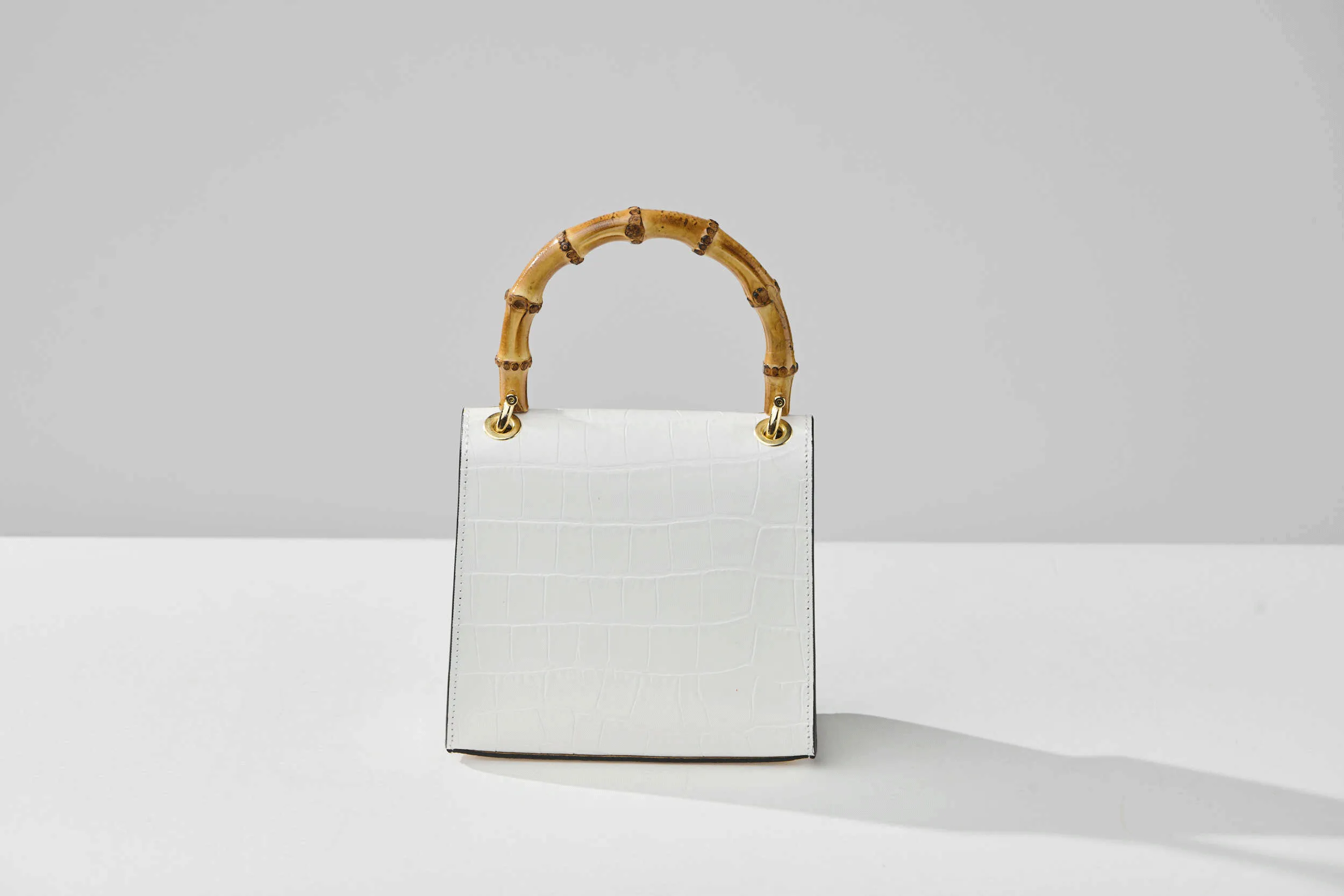 Gaia Top Handle Mini Bag Blanco