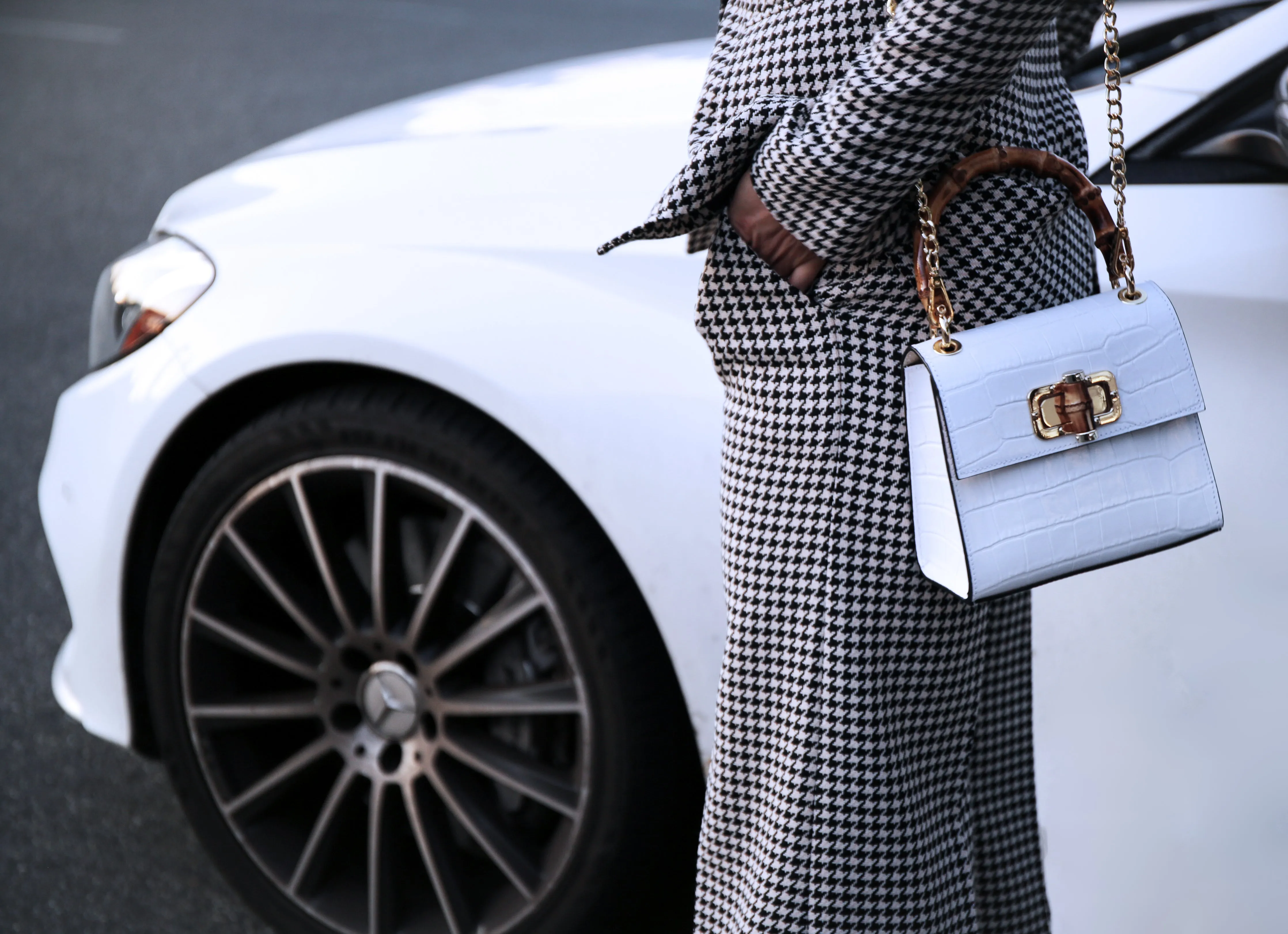 Gaia Top Handle Mini Bag Blanco