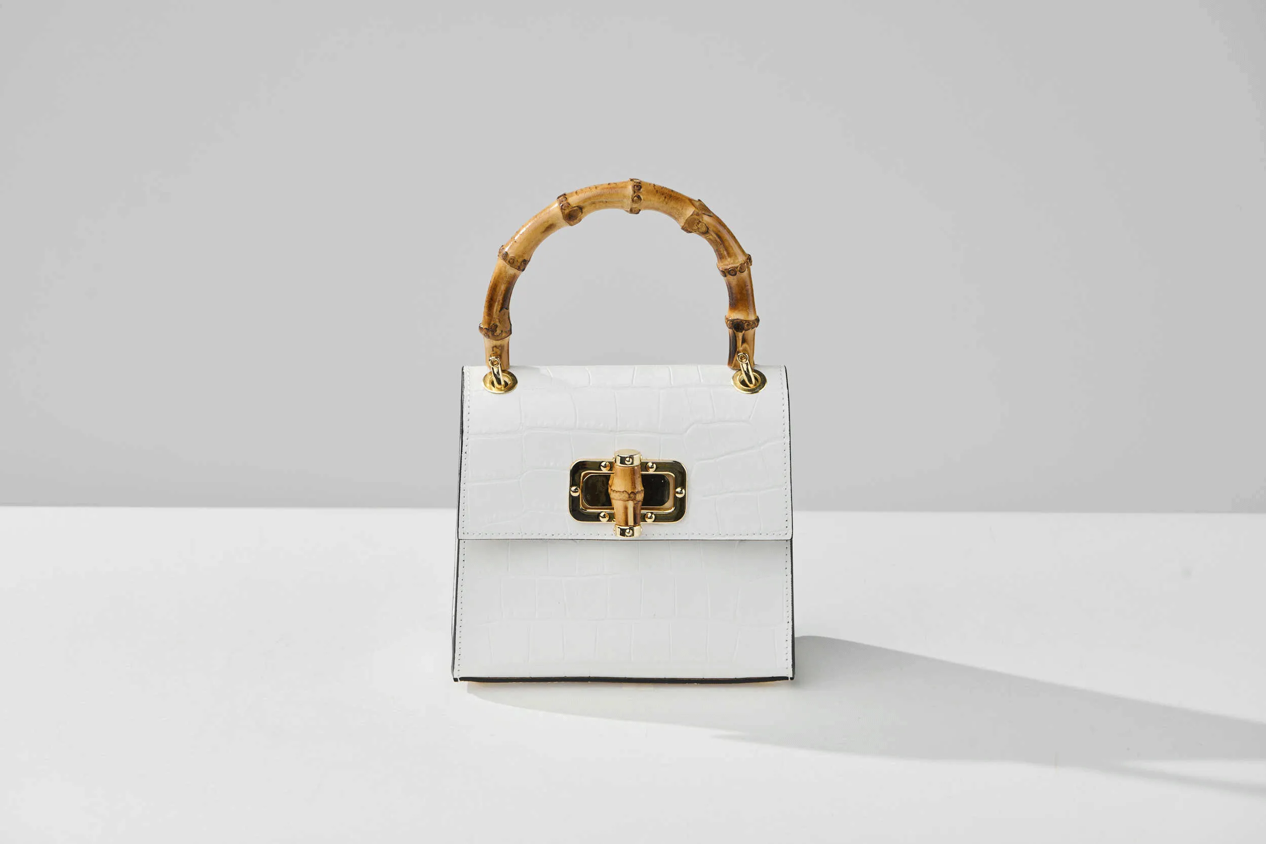 Gaia Top Handle Mini Bag Blanco