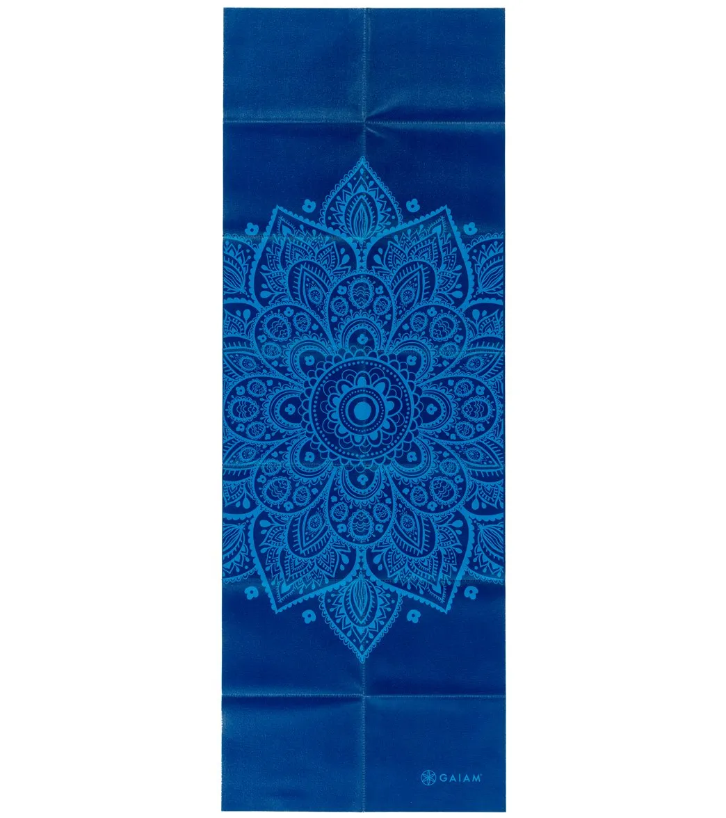 Gaiam Foldable Blue Sundial Printed Yoga Mat 68" 2mm