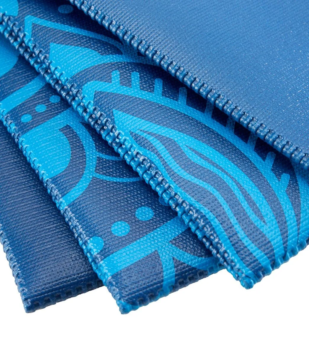Gaiam Foldable Blue Sundial Printed Yoga Mat 68" 2mm