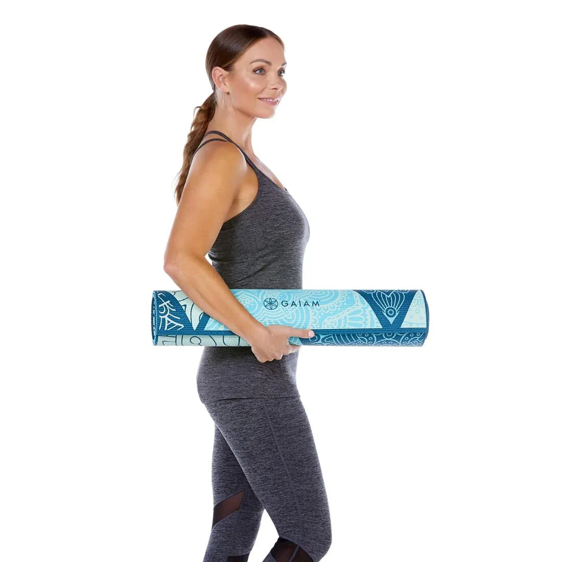 Gaiam Premium Support Yoga Mat - 6mm - Sea Glass
