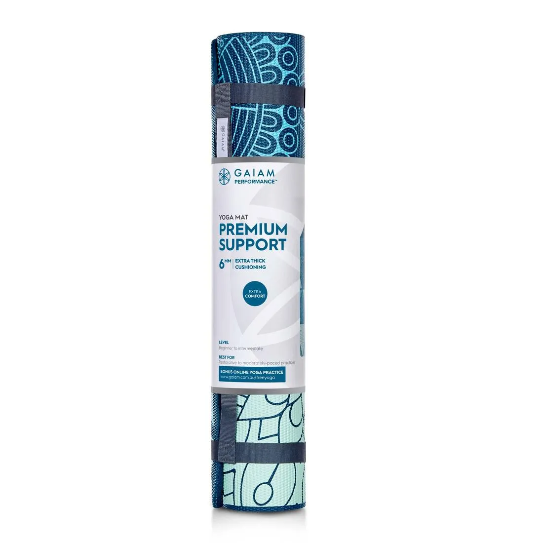 Gaiam Premium Support Yoga Mat - 6mm - Sea Glass