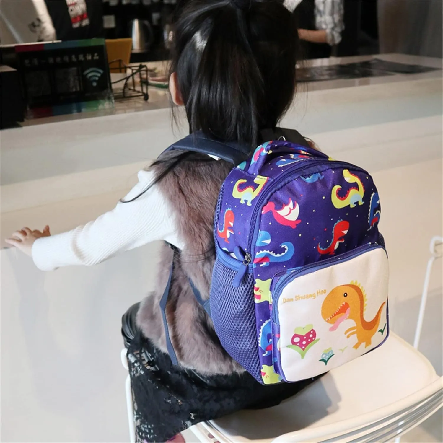 Generisch Bag Women's Travel Backpack Hand Luggage Aeroplane School Season Student Backpack Funny Cute Dinosaur Pattern Colourful Fashion Children's Cartoon School Backpack Women's Waterproof