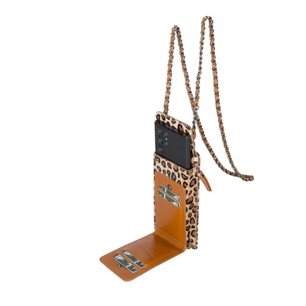 Genuine Leather Crossbody Phone Bag, Personalization Cellphone Purse, iPhone Card Holder Wallet, Best Leather Cross Body Phone Pouch
