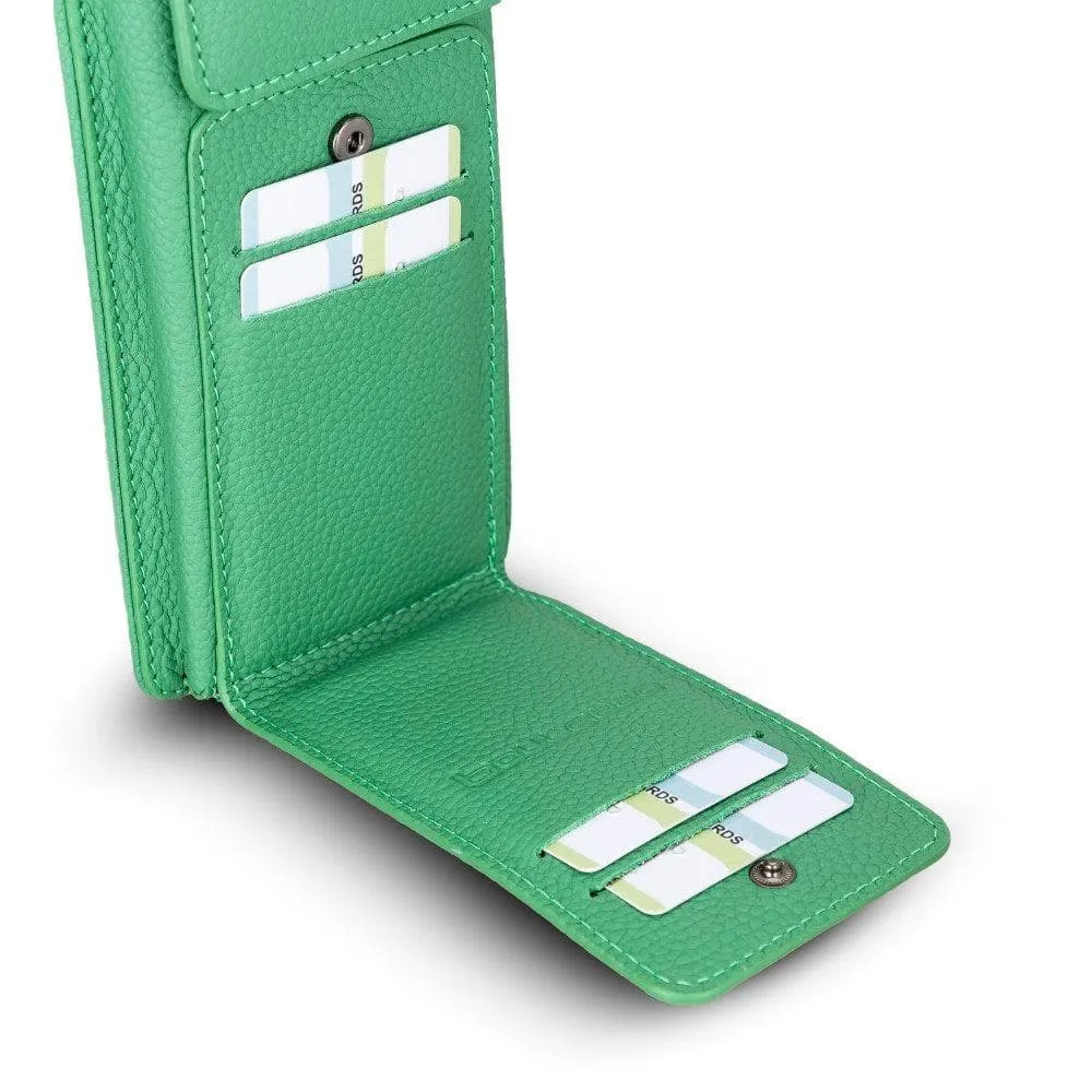 Genuine Leather Crossbody Phone Bag, Personalization Cellphone Purse, iPhone Card Holder Wallet, Best Leather Cross Body Phone Pouch
