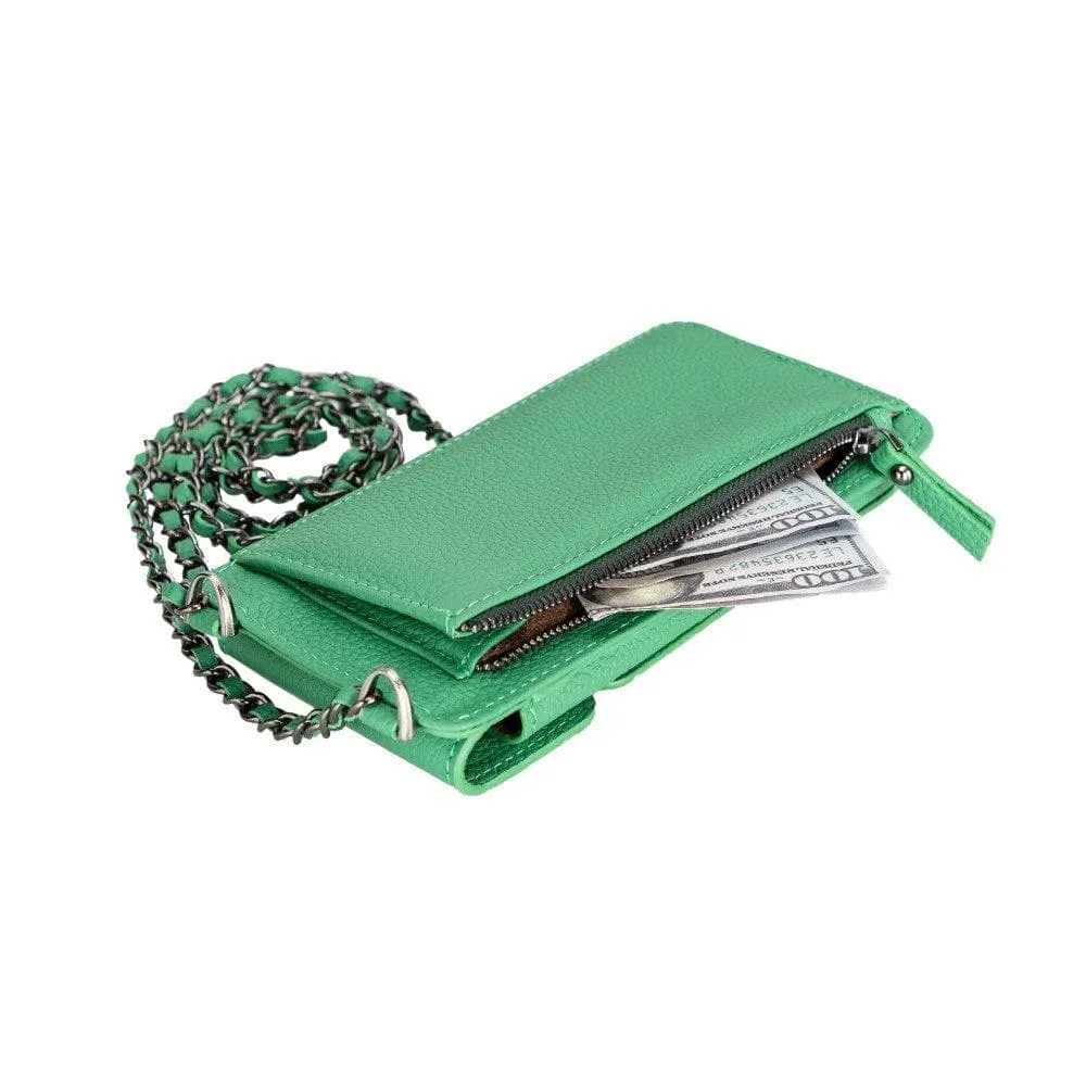 Genuine Leather Crossbody Phone Bag, Personalization Cellphone Purse, iPhone Card Holder Wallet, Best Leather Cross Body Phone Pouch