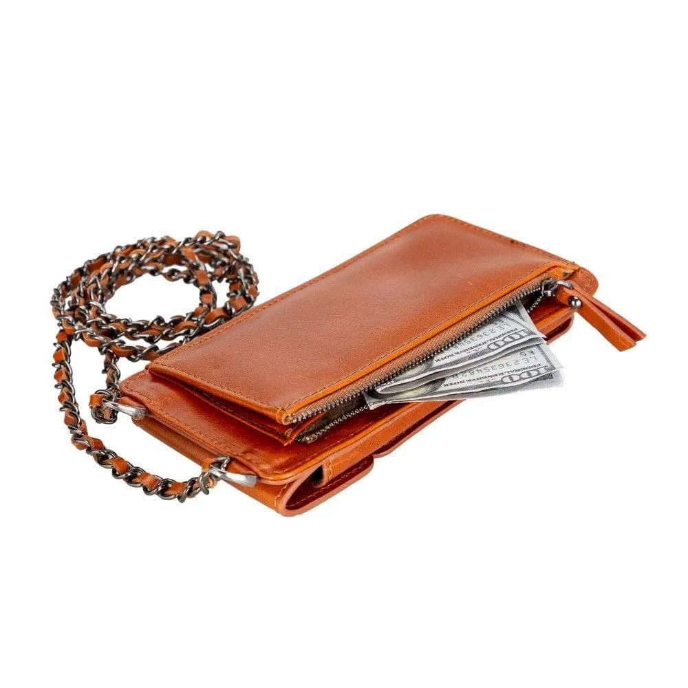Genuine Leather Crossbody Phone Bag, Personalization Cellphone Purse, iPhone Card Holder Wallet, Best Leather Cross Body Phone Pouch