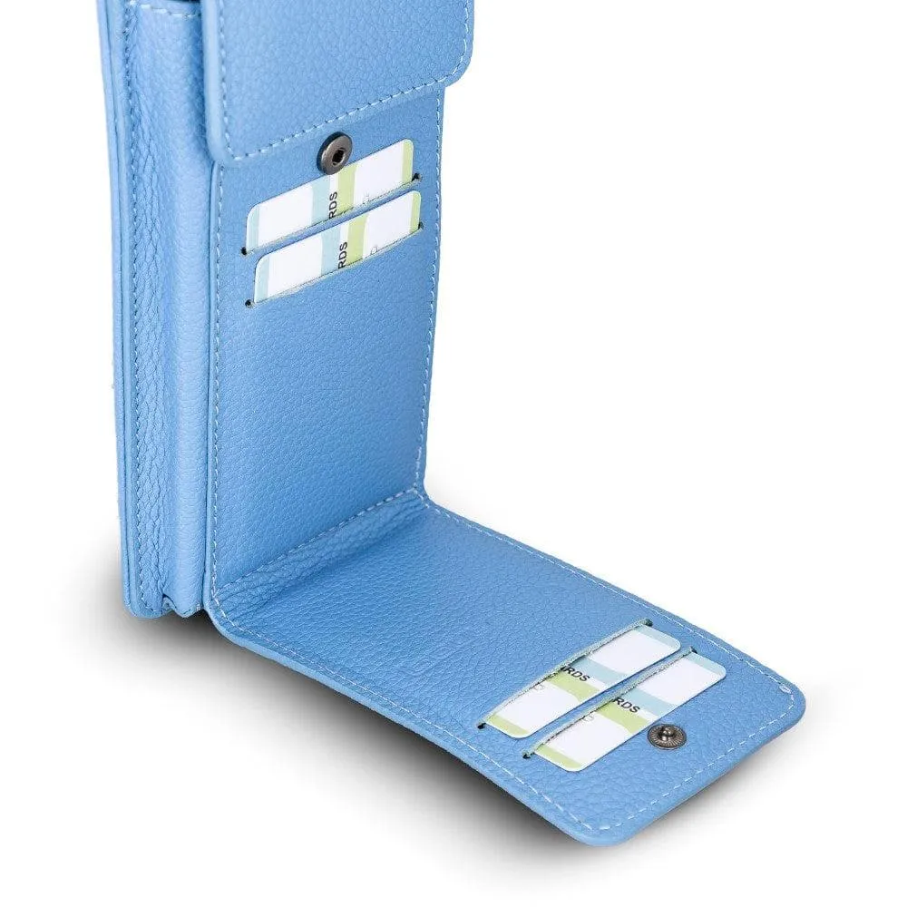 Genuine Leather Crossbody Phone Bag, Personalization Cellphone Purse, iPhone Card Holder Wallet, Best Leather Cross Body Phone Pouch