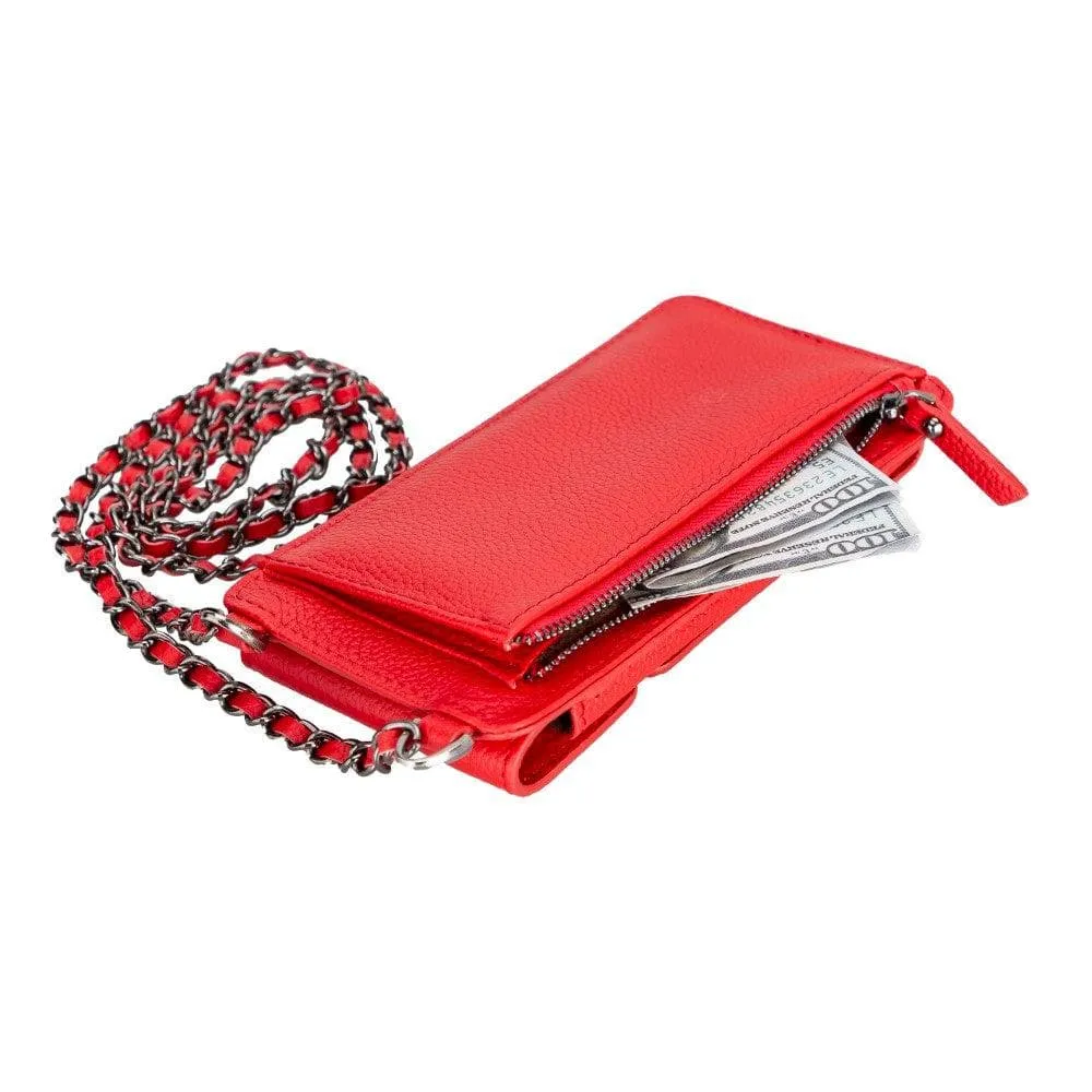 Genuine Leather Crossbody Phone Bag, Personalization Cellphone Purse, iPhone Card Holder Wallet, Best Leather Cross Body Phone Pouch