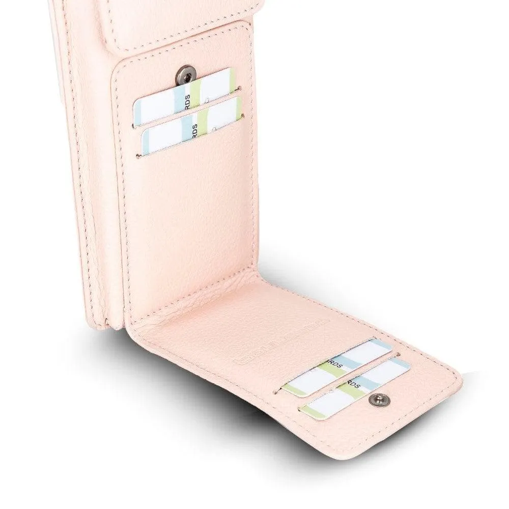 Genuine Leather Crossbody Phone Bag, Personalization Cellphone Purse, iPhone Card Holder Wallet, Best Leather Cross Body Phone Pouch