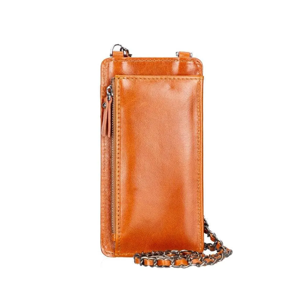 Genuine Leather Crossbody Phone Bag, Personalization Cellphone Purse, iPhone Card Holder Wallet, Best Leather Cross Body Phone Pouch