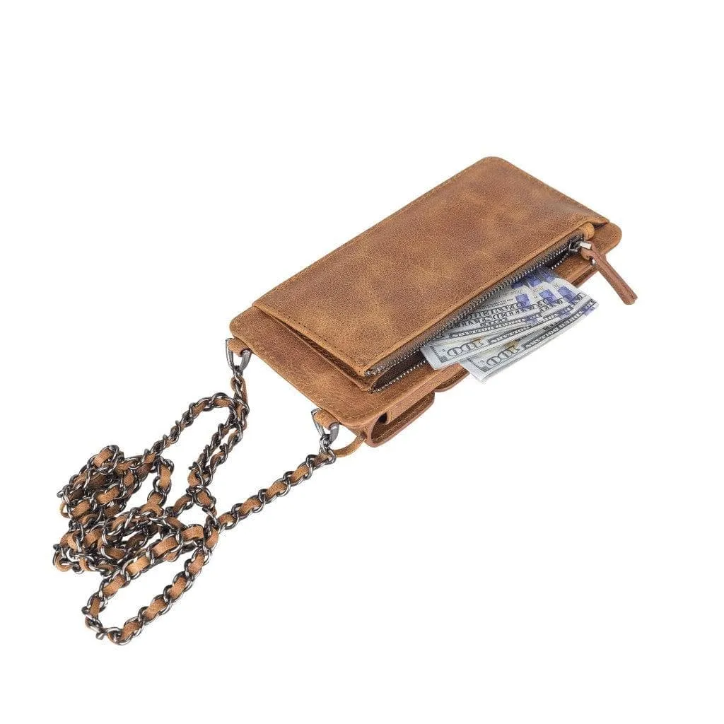 Genuine Leather Crossbody Phone Bag, Personalization Cellphone Purse, iPhone Card Holder Wallet, Best Leather Cross Body Phone Pouch
