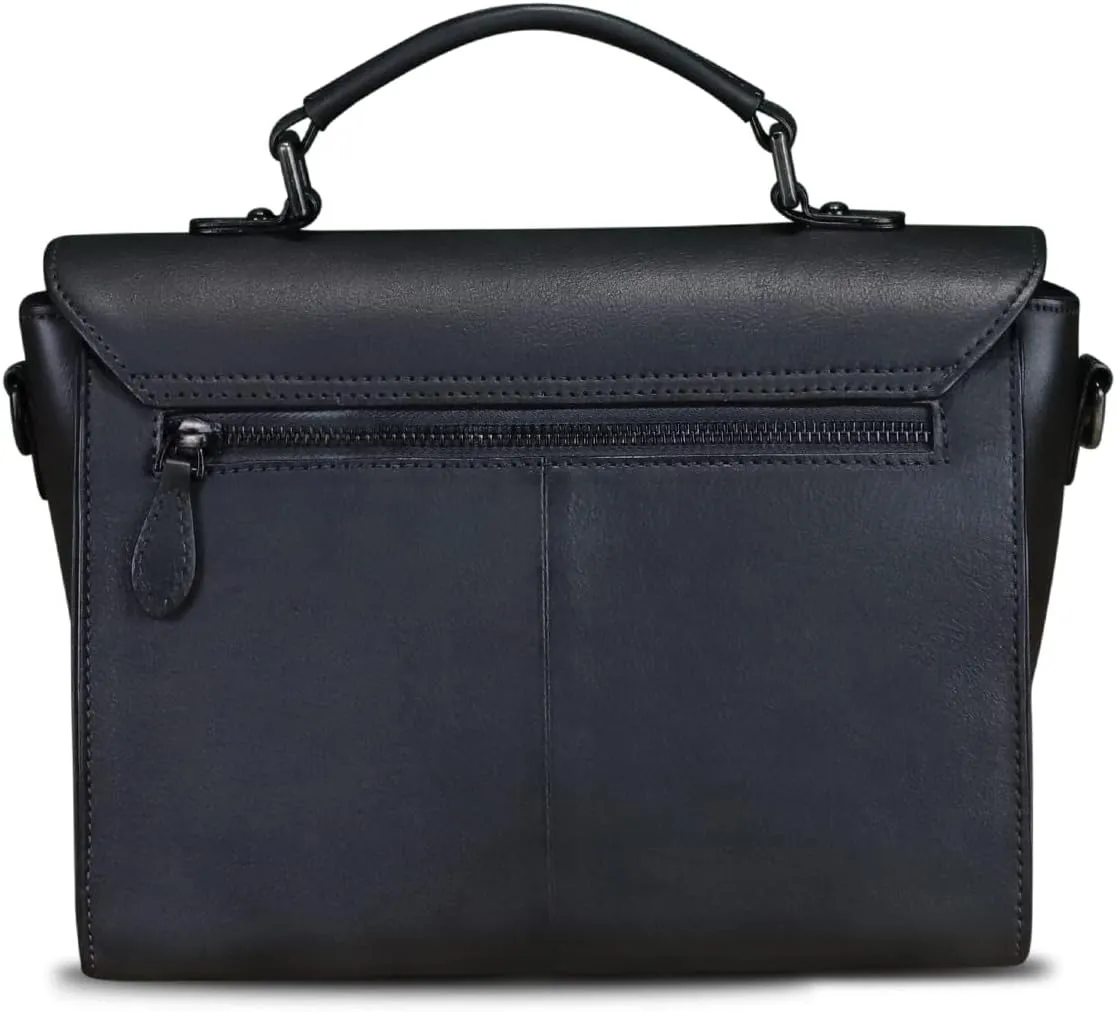 Genuine Leather Satchel Purse for Women Vintage Handmade Top Handle Handbag Retro Designer Crossbody Bags
