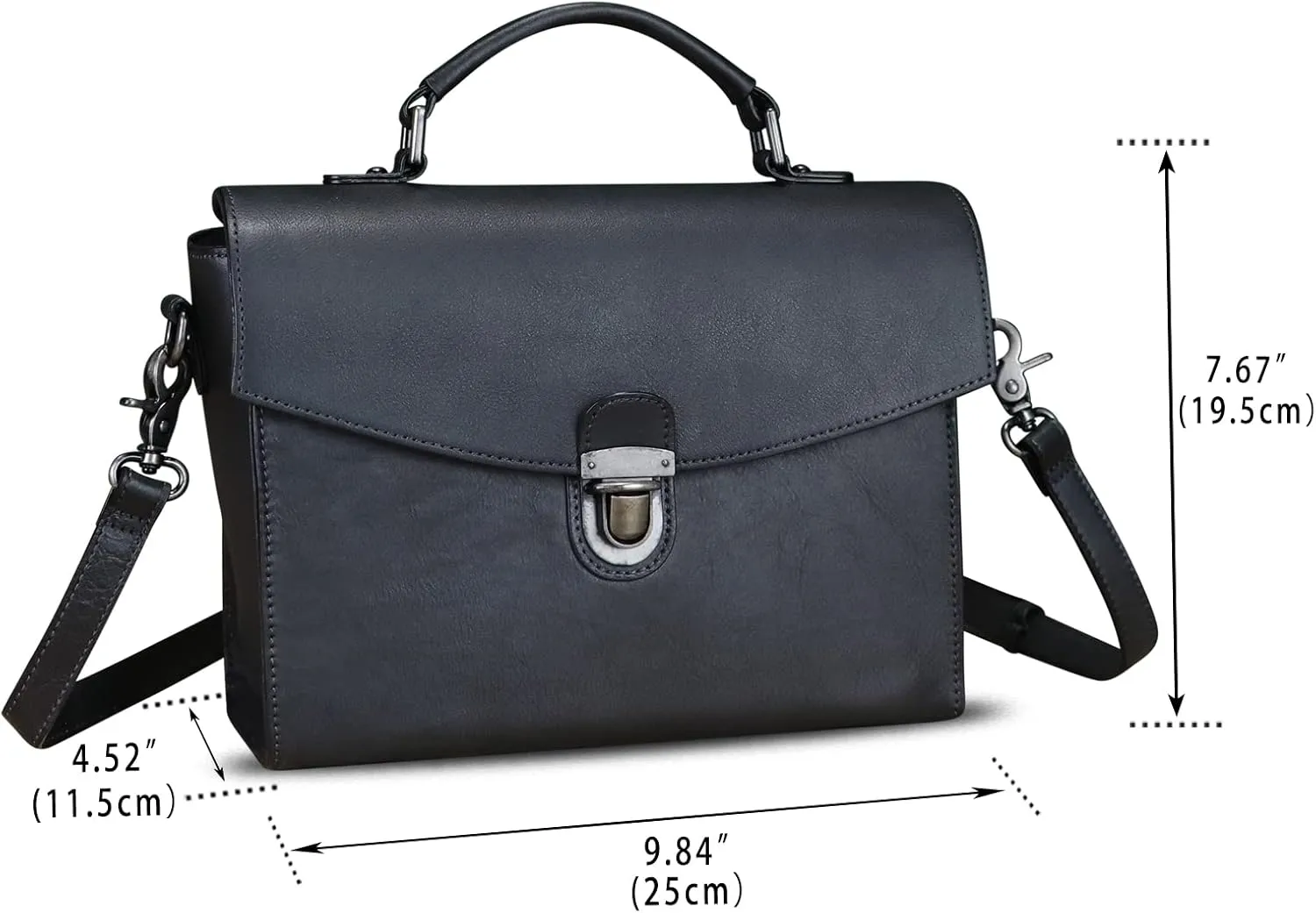Genuine Leather Satchel Purse for Women Vintage Handmade Top Handle Handbag Retro Designer Crossbody Bags
