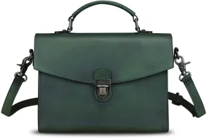 Genuine Leather Satchel Purse for Women Vintage Handmade Top Handle Handbag Retro Designer Crossbody Bags