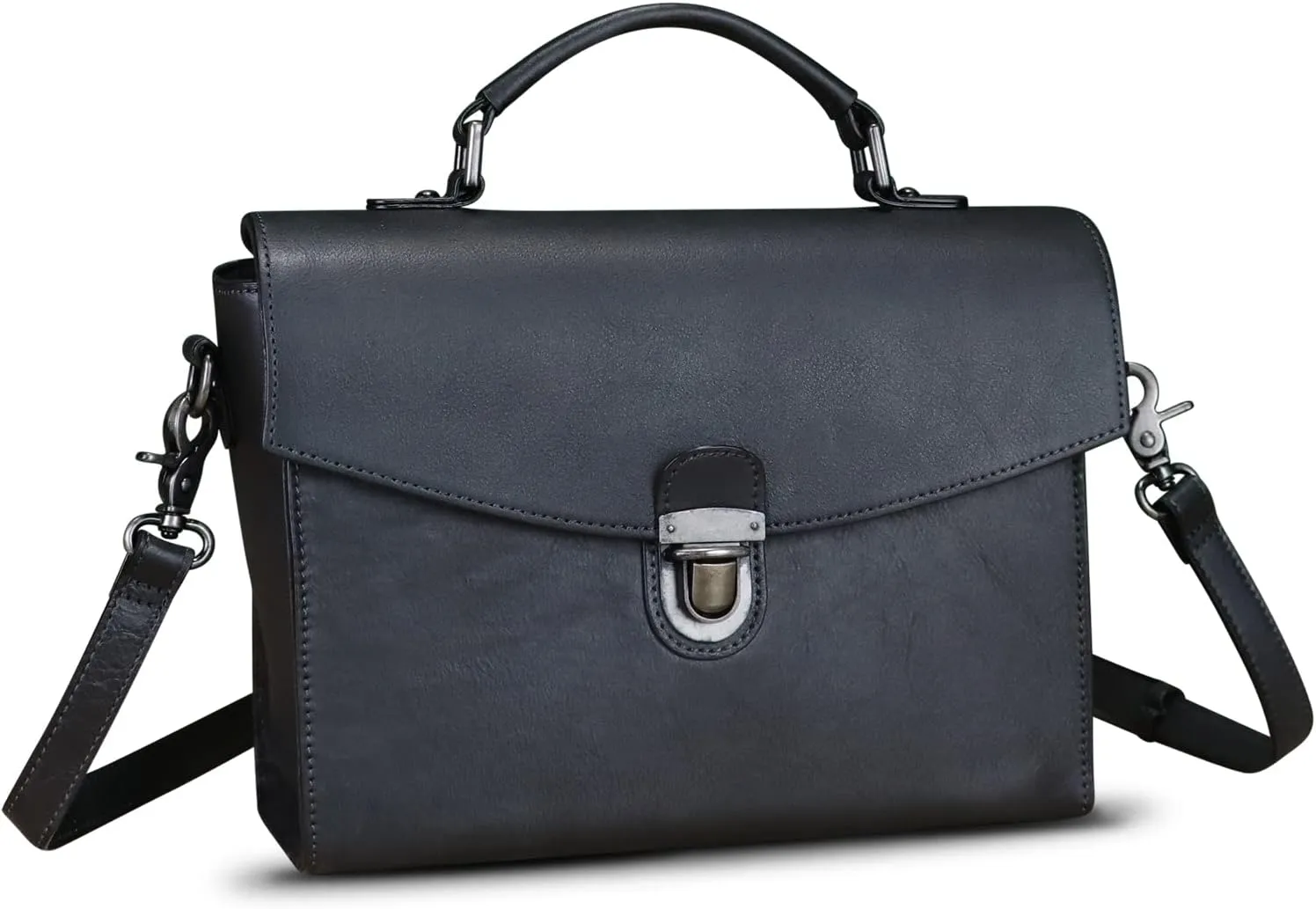 Genuine Leather Satchel Purse for Women Vintage Handmade Top Handle Handbag Retro Designer Crossbody Bags