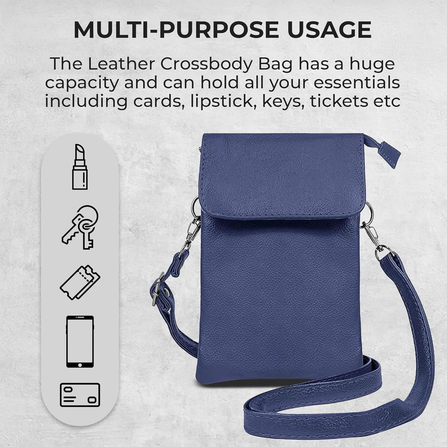 Genuine Leather Small Crossbody Phone Purse for women  Lightweight, Stylish,Durable and Spacious with Adjustable Strap