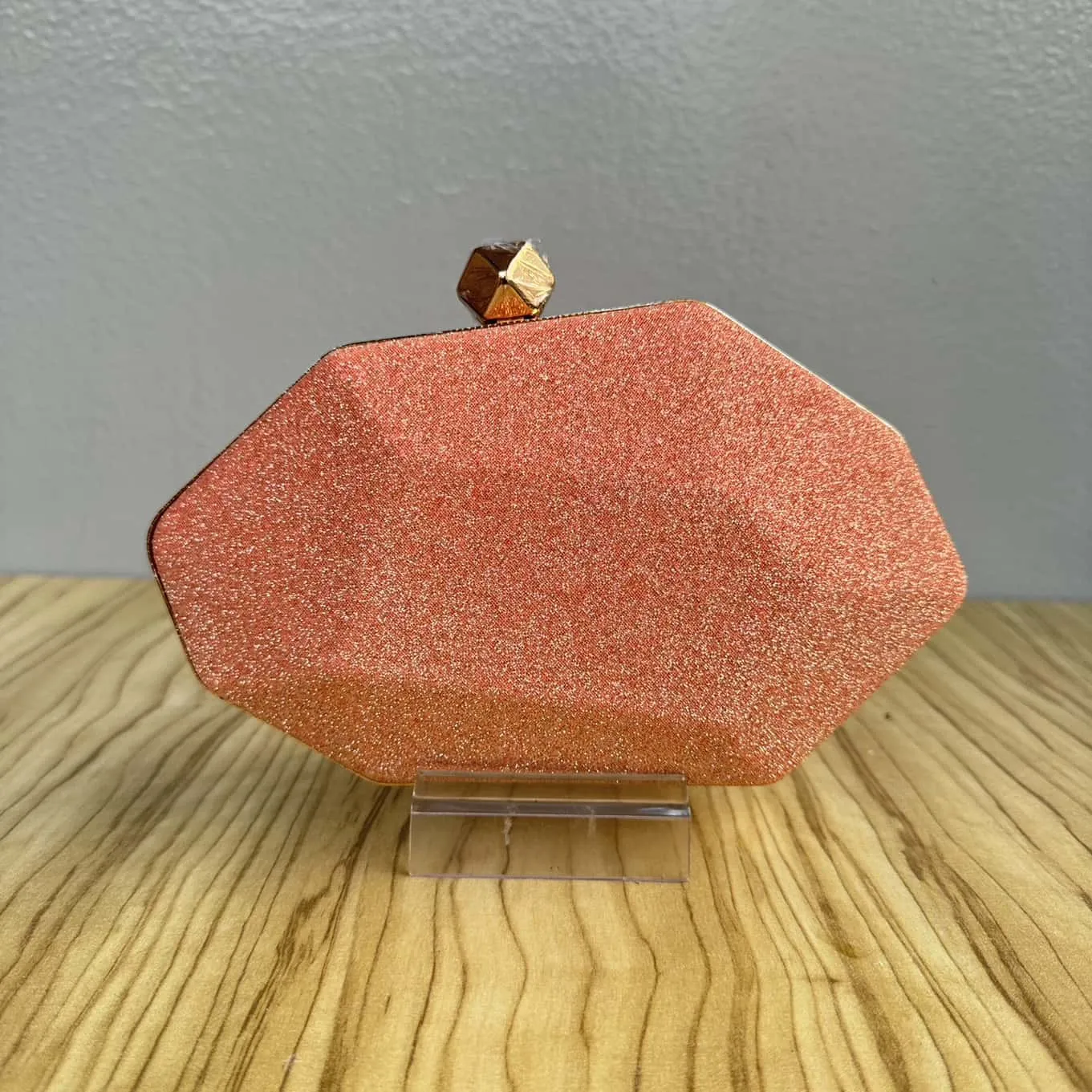 Geometric Iridescent Shimmer Clutch Purse