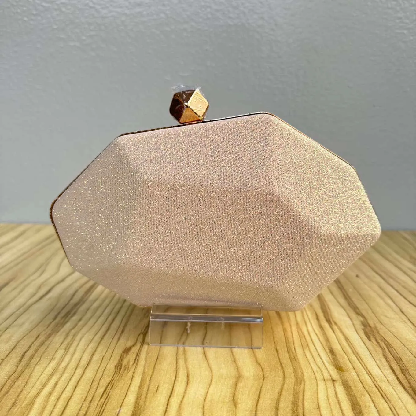 Geometric Iridescent Shimmer Clutch Purse