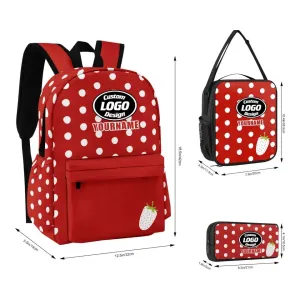 Gift Ideas,Personalized Little Pony 3PCS Cartoon Backpack, Custom Strawberry  Backpacks With Lunch Box Pencil Case Set For Kids Girls Boys
