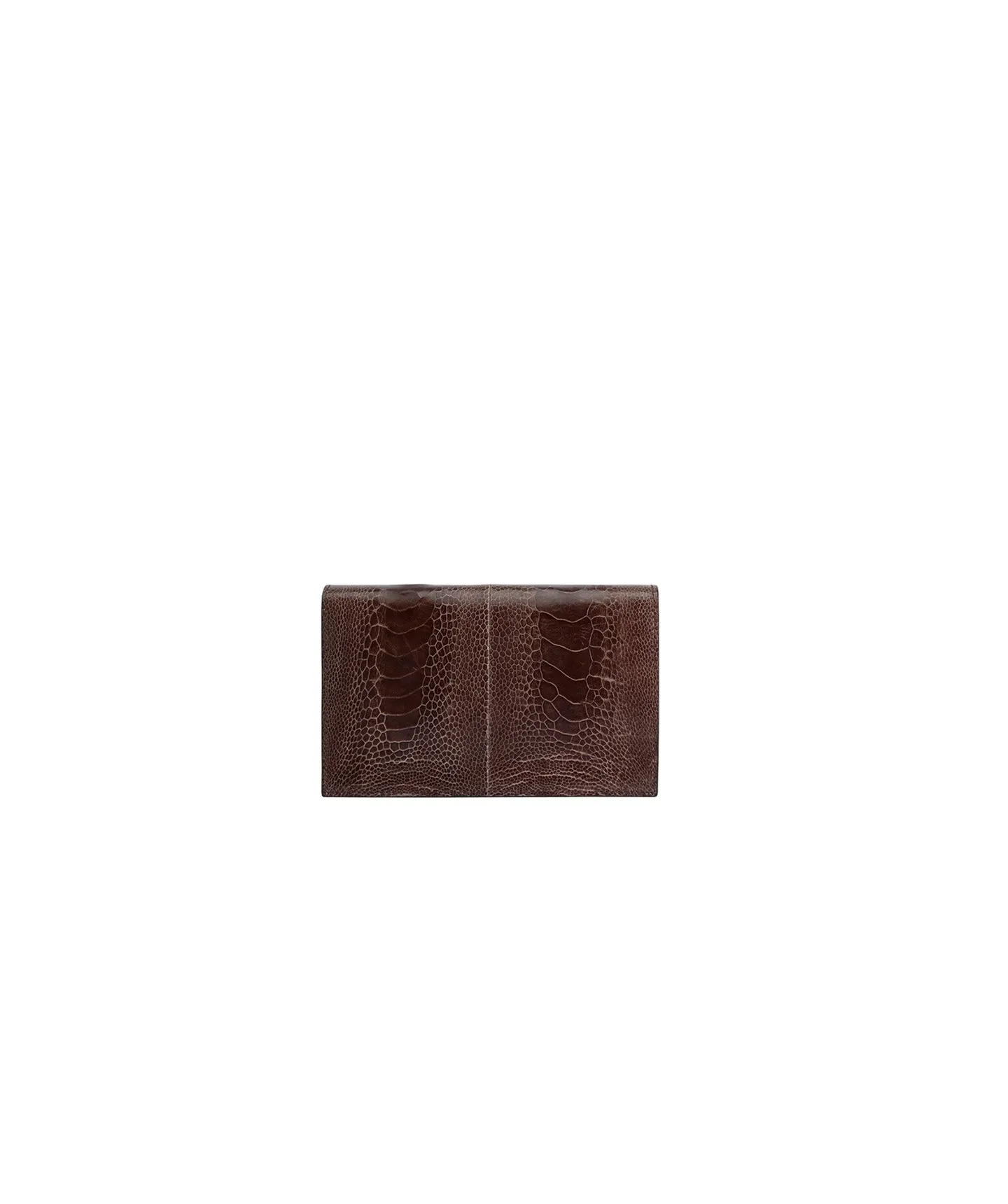 Glossed Aubergine Ostrich Shin | 'Isandla' Clutch