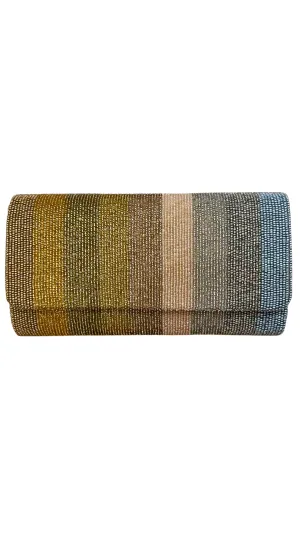Gold/Silver Ombre Structured Clutch