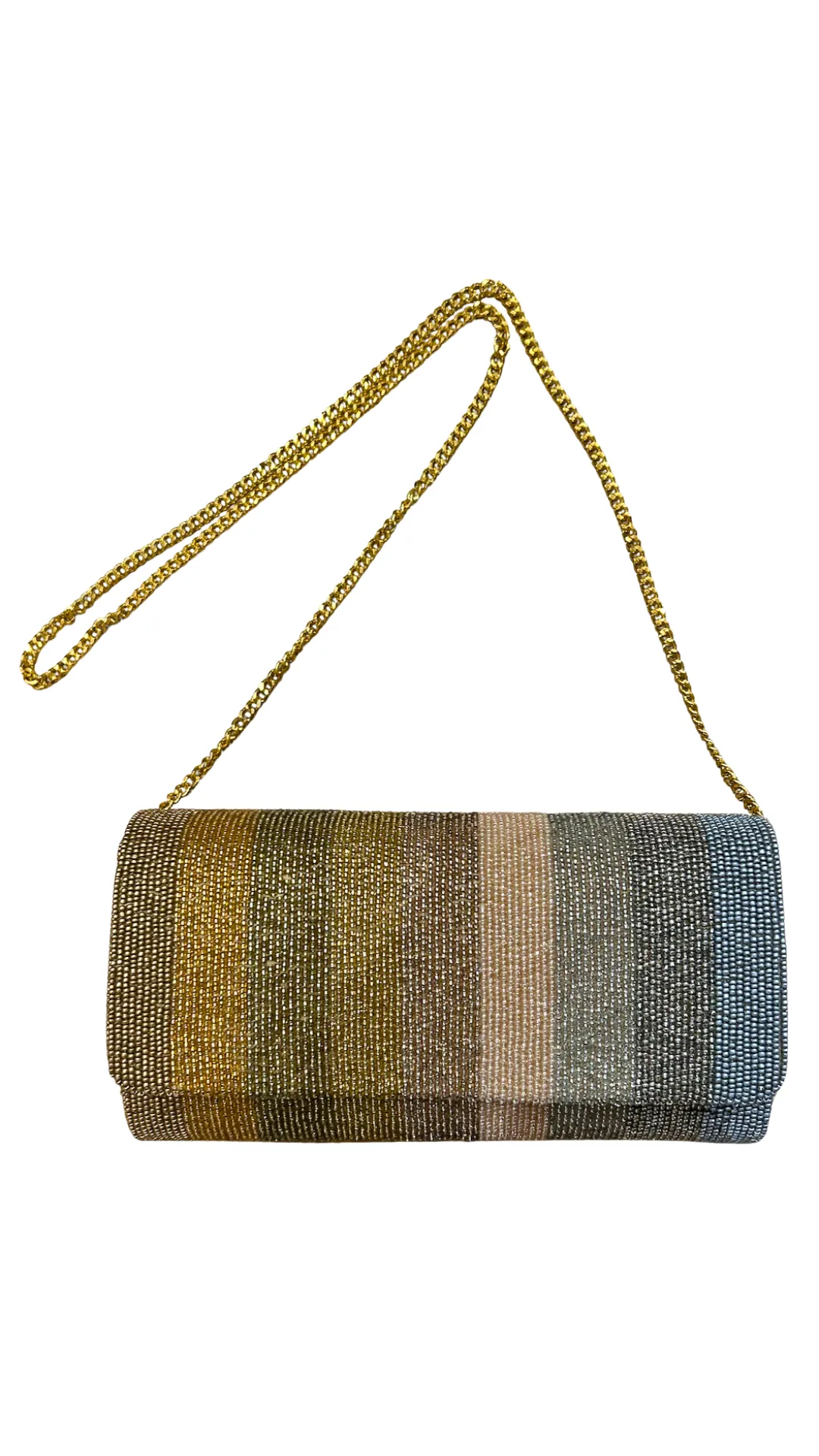 Gold/Silver Ombre Structured Clutch