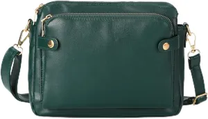 Gpmsign Fashion Anti Theft Leather Bag - 3 Layer Crossbody PU Leather Shoulder Bags and Clutches for Women - Green