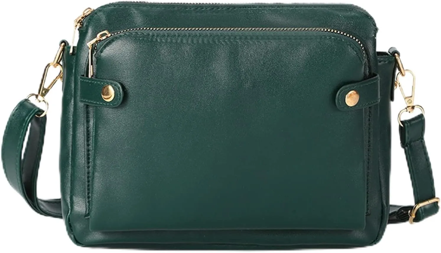 Gpmsign Fashion Anti Theft Leather Bag - 3 Layer Crossbody PU Leather Shoulder Bags and Clutches for Women - Green