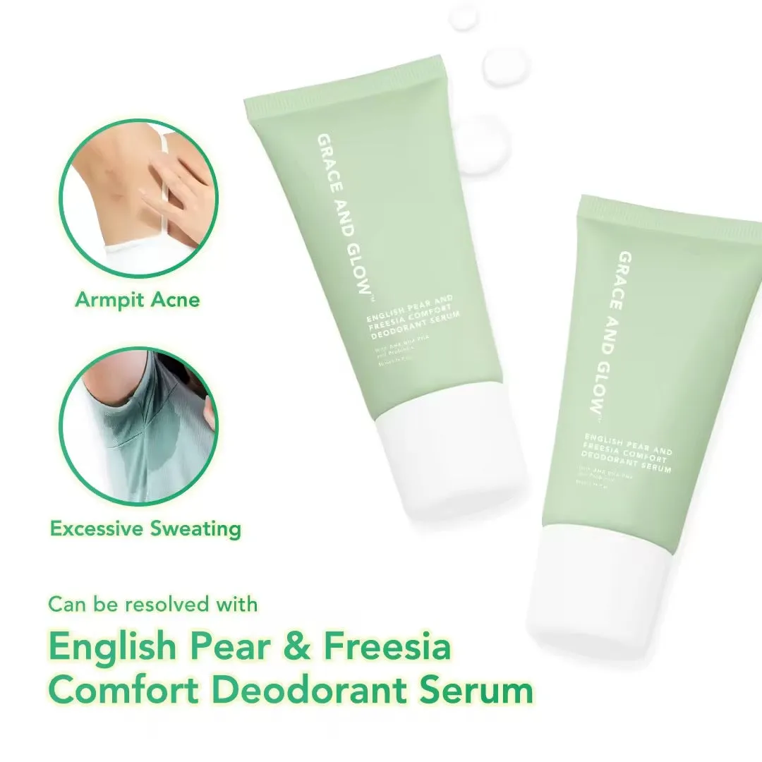Grace & Glow English - Pear and Freesia Comfort Fresh All Day Deodorant Roll On Serum 50ml ( Green )