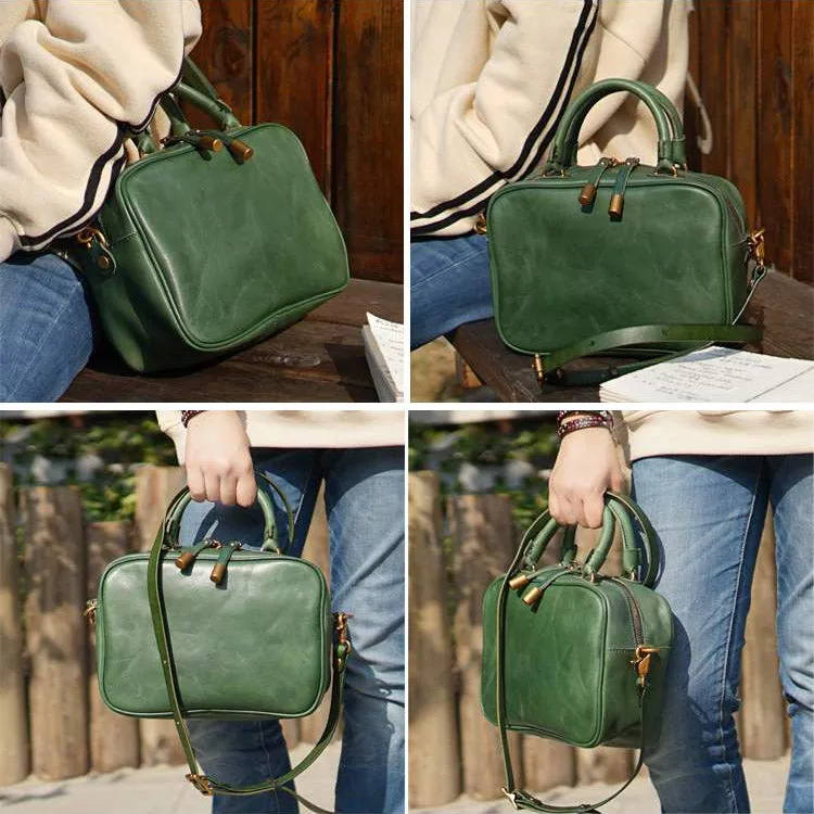 Green Leather Small Over the Shoulder Purse Bags Crossbody Handbags for Ladies