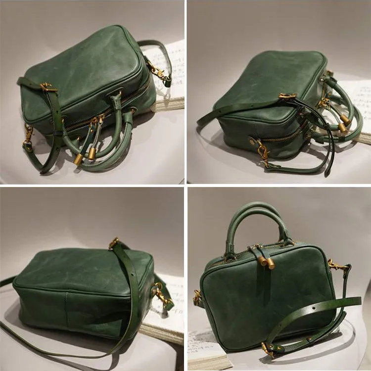 Green Leather Small Over the Shoulder Purse Bags Crossbody Handbags for Ladies