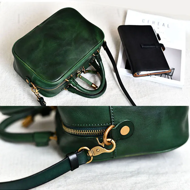 Green Leather Small Over the Shoulder Purse Bags Crossbody Handbags for Ladies
