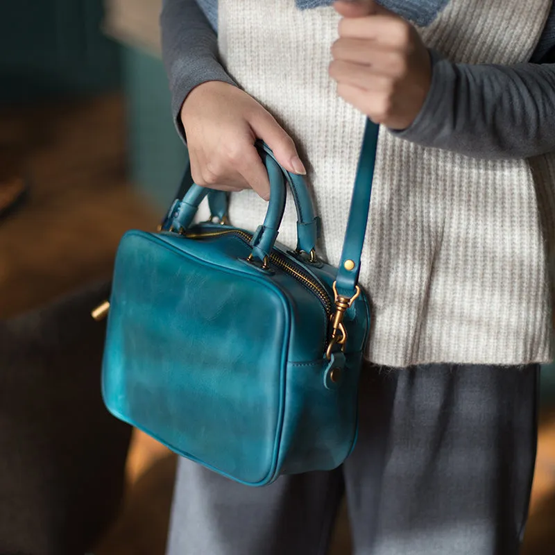 Green Leather Small Over the Shoulder Purse Bags Crossbody Handbags for Ladies