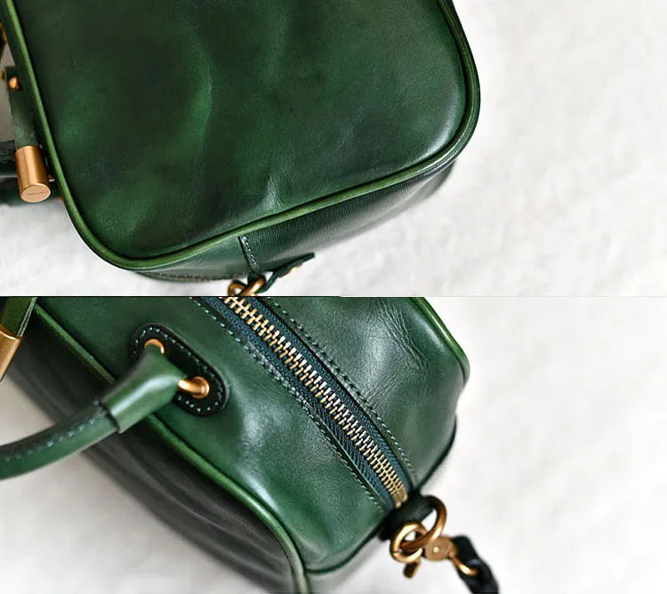 Green Leather Small Over the Shoulder Purse Bags Crossbody Handbags for Ladies
