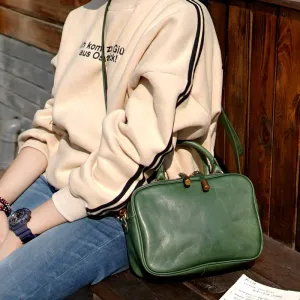 Green Leather Small Over the Shoulder Purse Bags Crossbody Handbags for Ladies