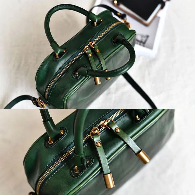 Green Leather Small Over the Shoulder Purse Bags Crossbody Handbags for Ladies